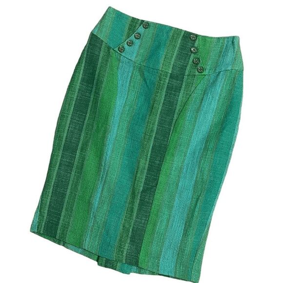 Anthropolgie Retro Tweed Pencil 0 Green Eva Franco Twee Rockabilly - Picture 8 of 8